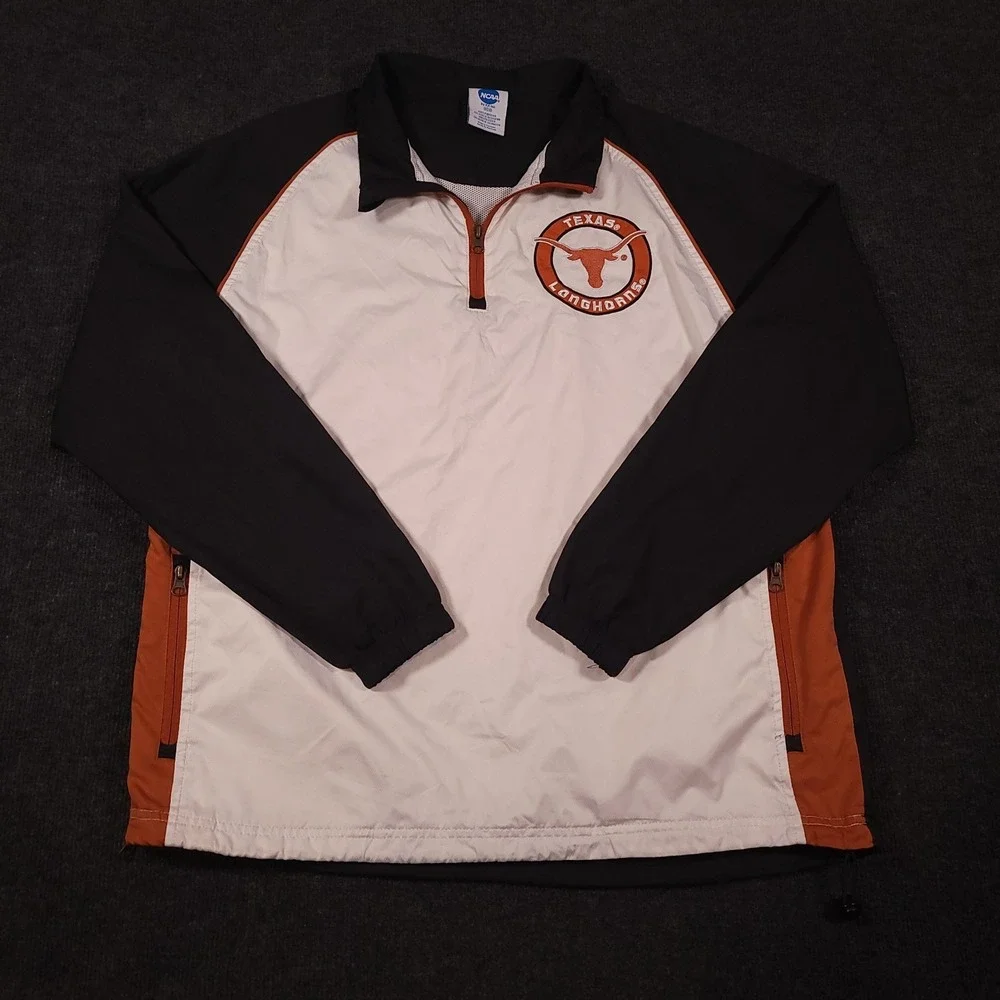 Texas Longhorns NCAA Men Quarter Zip Pullover Jacket Medium Windbreaker‎